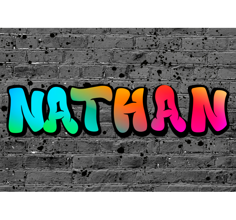 Rollo fenster grau regenbogenname in ziegel - TenStickers