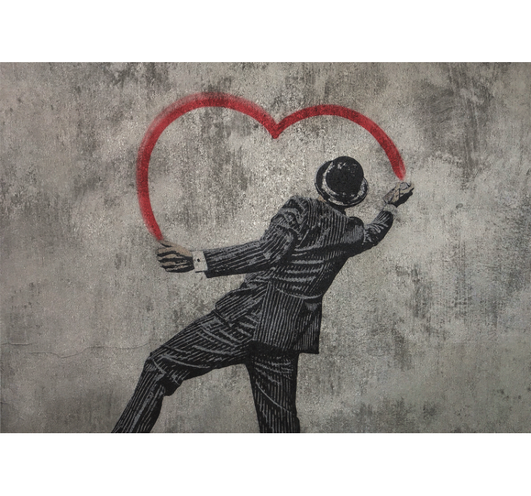 Rollo fenster grau mit banksy herzgraffiti - TenStickers