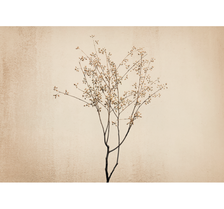 Rollo fenster beige im japandi stil blüte - TenStickers