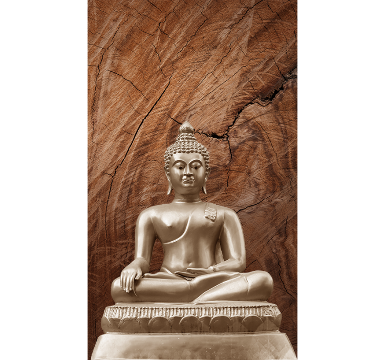 Holz Buddha Zen braun Rollo - TenStickers