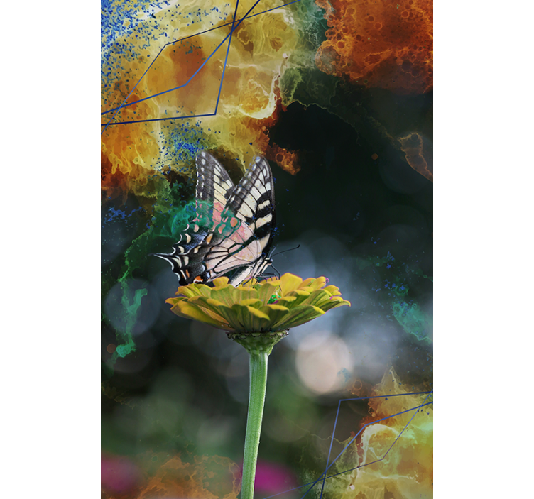 Gelbe Blume Schmetterling Rollo - TenStickers
