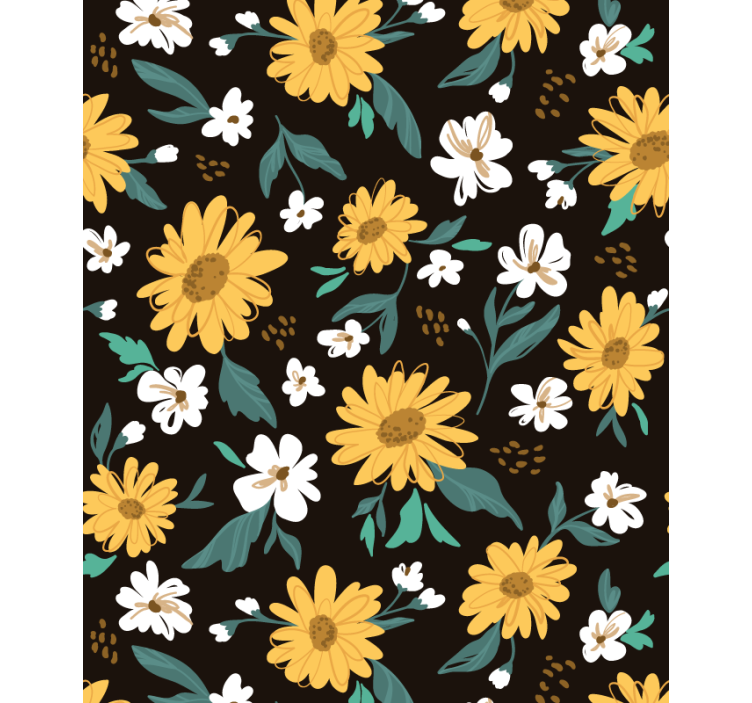 Rollo mit Blumen Sonnenblumen und gänseblümchen - TenStickers
