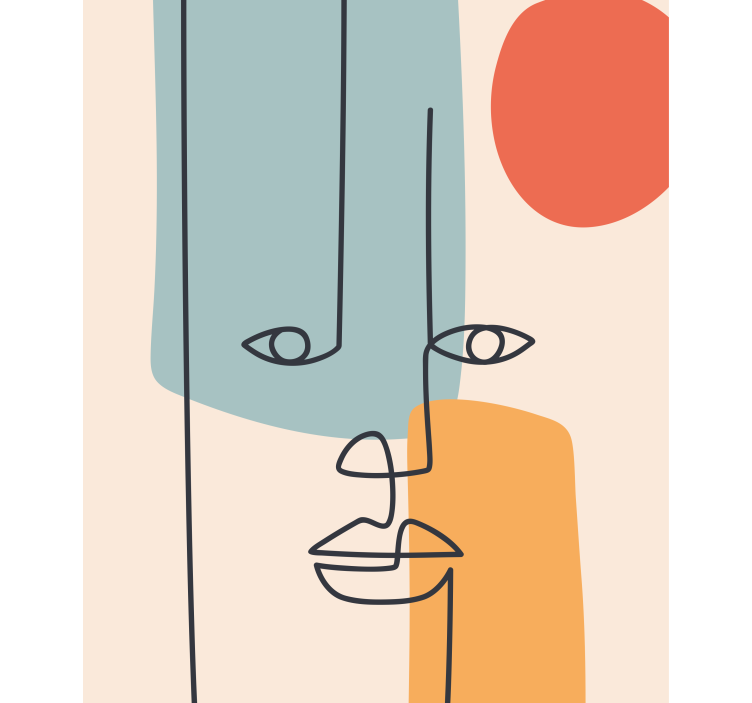 Rollo mit Zeichnungen Künstlerisch gezeichnetes gesicht - TenStickers