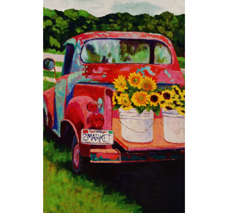 Rollo Fenster Blumen vintage-lkw-blumenstrauß - TenStickers