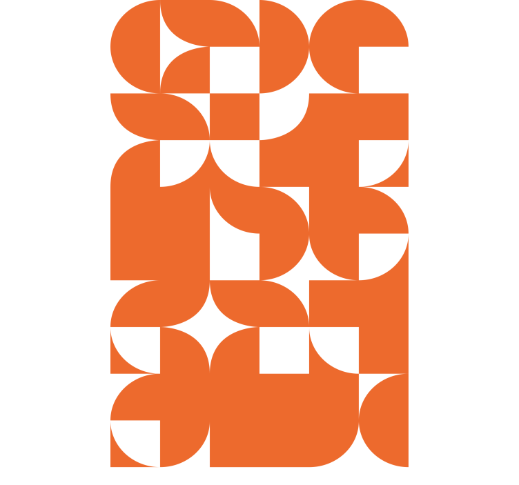 Rollo Fenster Modern geometrische orange muster - TenStickers