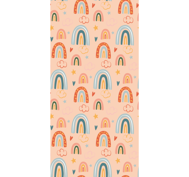Kind Rollos Orangefarbener doodle-regenbogen - TenStickers