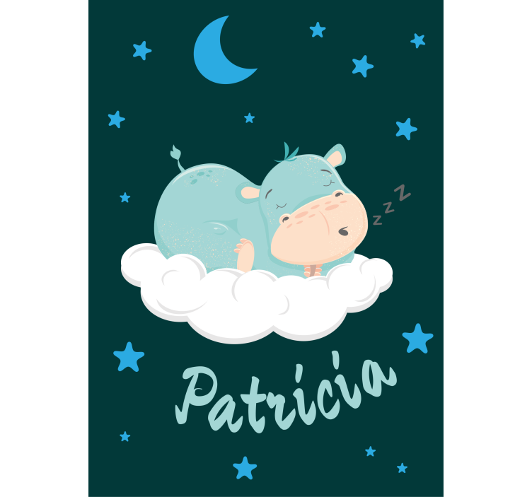 Rollo Fenster Baby nilpferdtraum mit namen - TenStickers