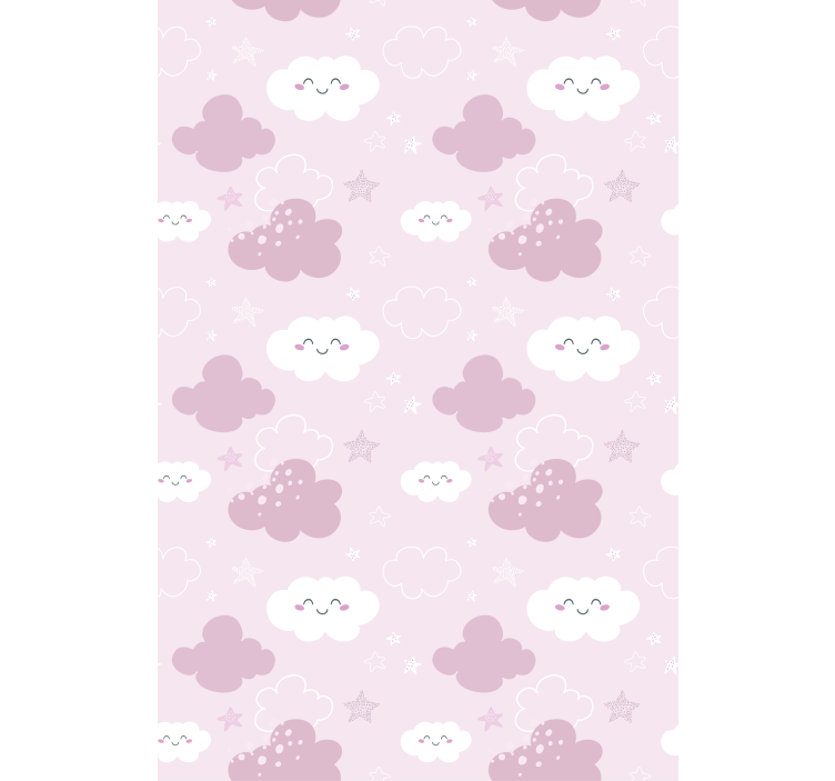 Rollo mit Wolken Rosa Hintergrund mit weißem happy - TenStickers