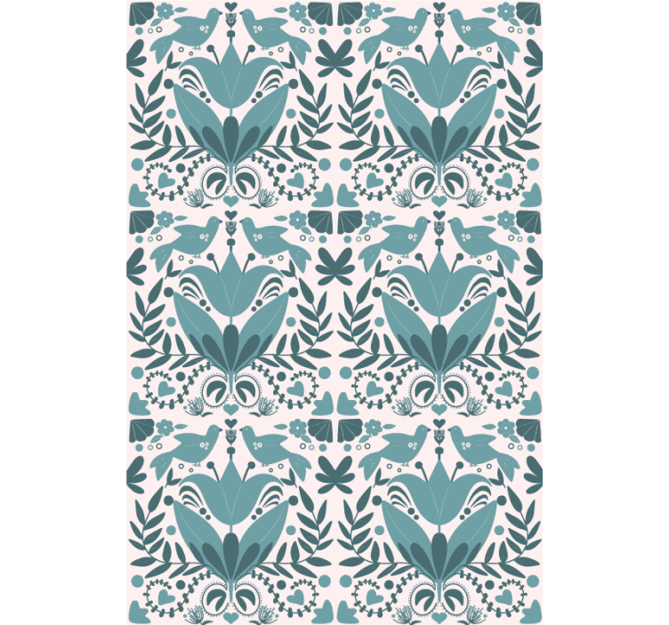 Rollo Fenster Blumen und Pflanzen muster mit vögeln - TenStickers