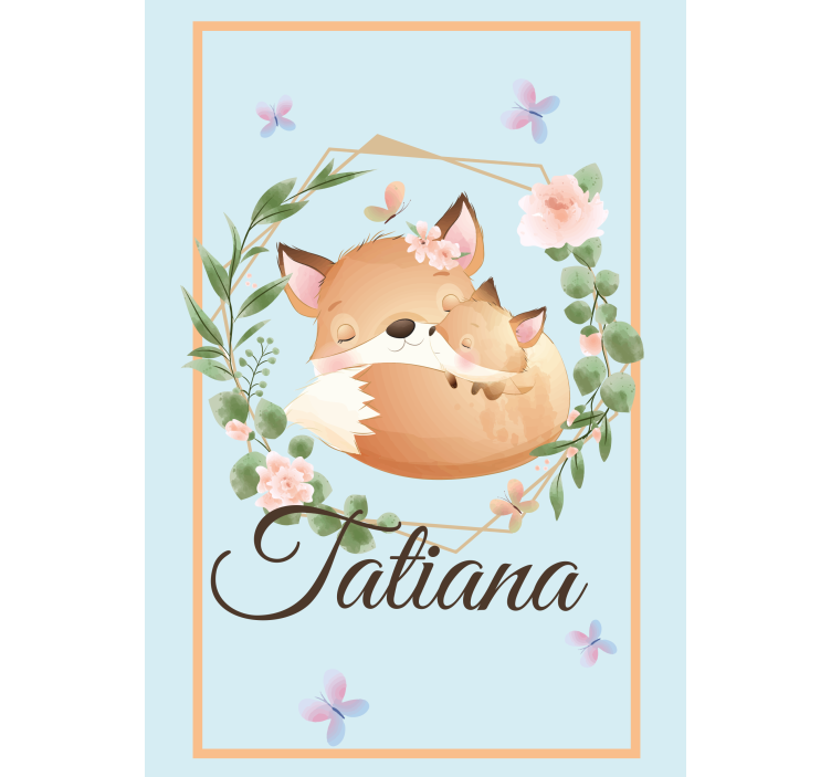 Rollo Fenster Kinderzimmer fuchsfamilie mit namen - TenStickers