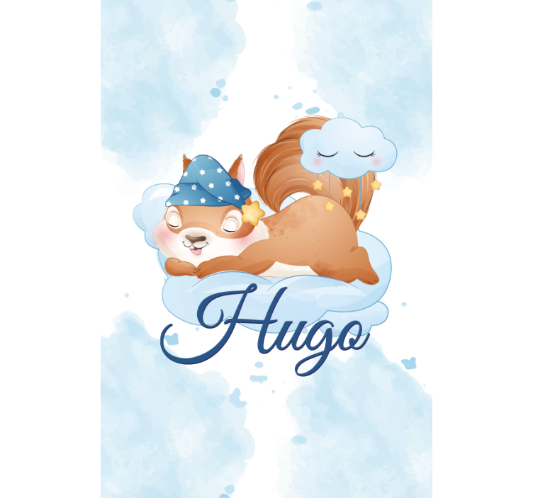 rollo für Babys Süßes eichhörnchen für jungen mit Namen - TenStickers