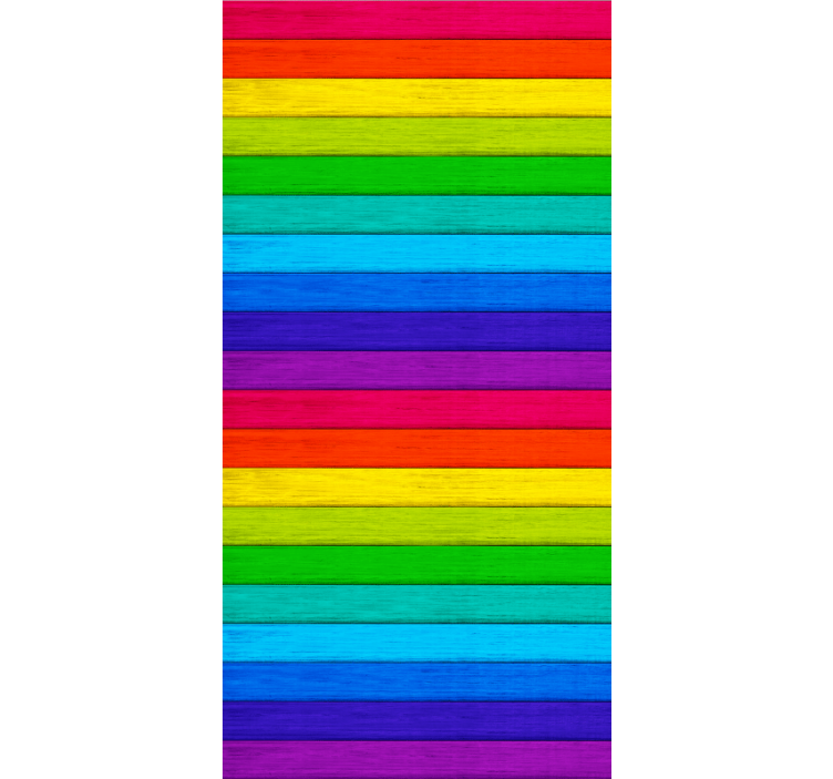 Rollo Fenster mit Muster regenbogen-holzbretter - TenStickers