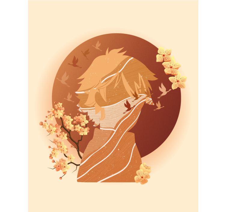 Rollo Fenster Zeichnung asiatische natursilhouette - TenStickers