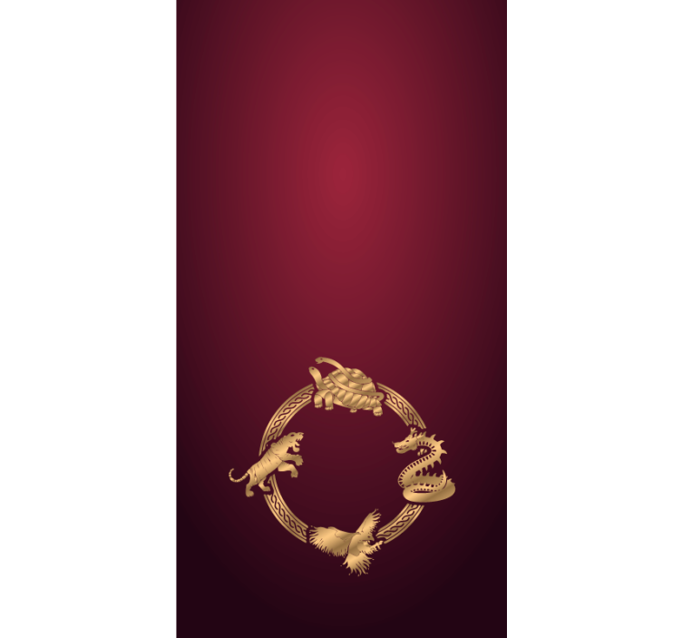 Rollo fenster tiere mit verzierten goldenen kreaturen - TenStickers