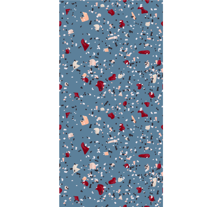 Rollo Fenster mit Muster blauer geometrischer terrazzo - TenStickers