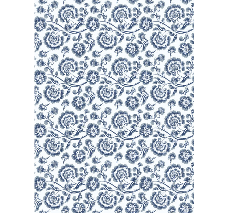 Rollo mit Blumen und Pflanzen Blaue zier - TenStickers