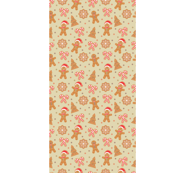 rollo mit Textur und Muster Lebkuchen-weihnachtsmann-muster - TenStickers