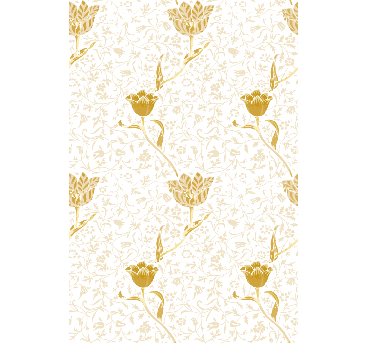 Rollo Fenster Blumen goldenes elegantes muster - TenStickers