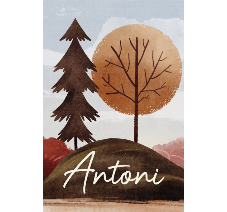 Rollo Fenster Kinderzimmer nordischer wald mit namen - TenStickers