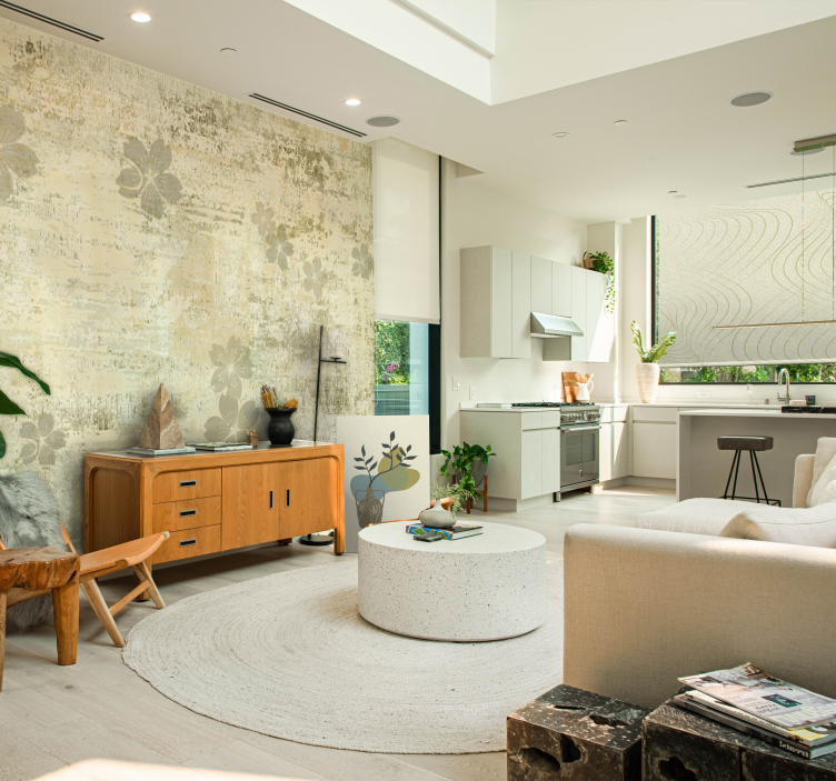 Rollo Fenster Wohnzimmer subtile wellenmuster - TenStickers