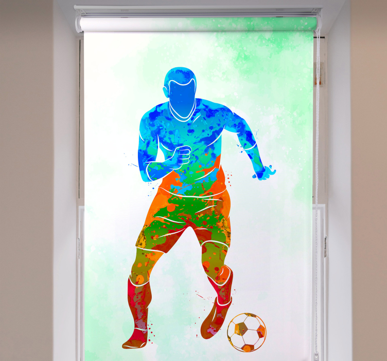Aquarellspieler fußball Rollo - TenStickers