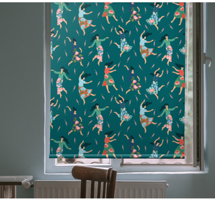 Rollo mit Blumen und Pflanzen Tanzende frauen mit - TenStickers