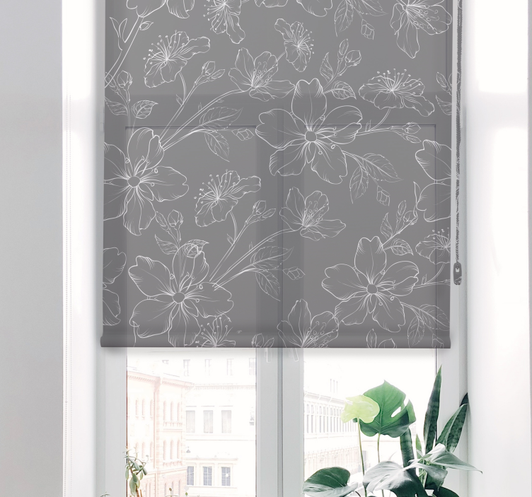 Rollo Fenster Blumen botanische strichzeichnungen - TenStickers