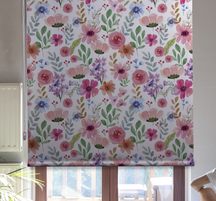 Rollo Fenster Blumen und Pflanzen blumenmuster eleganz - TenStickers