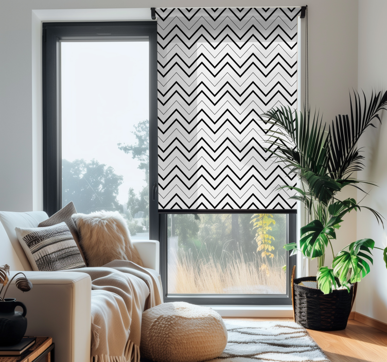 Rollo Fenster Modern geometrisches zickzack-muster - TenStickers