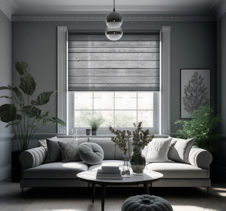 Holz dunkelgrau rustikal jalousie - TenStickers