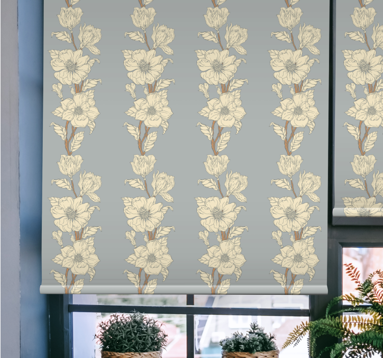Rollo Fenster Blumen vertikales elegantes muster - TenStickers