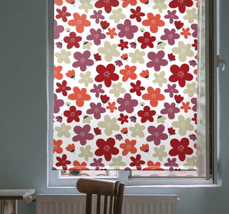 Rollo Fenster Blumen und Pflanzen lebendiges druckmuster - TenStickers