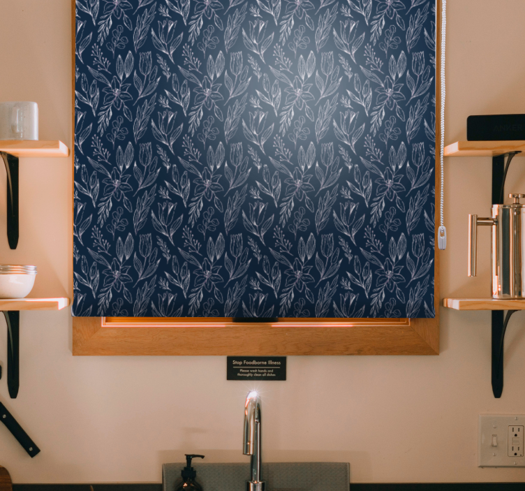 Rollo Fenster Blumen und Pflanzen eleganz mit floralem motiv - TenStickers