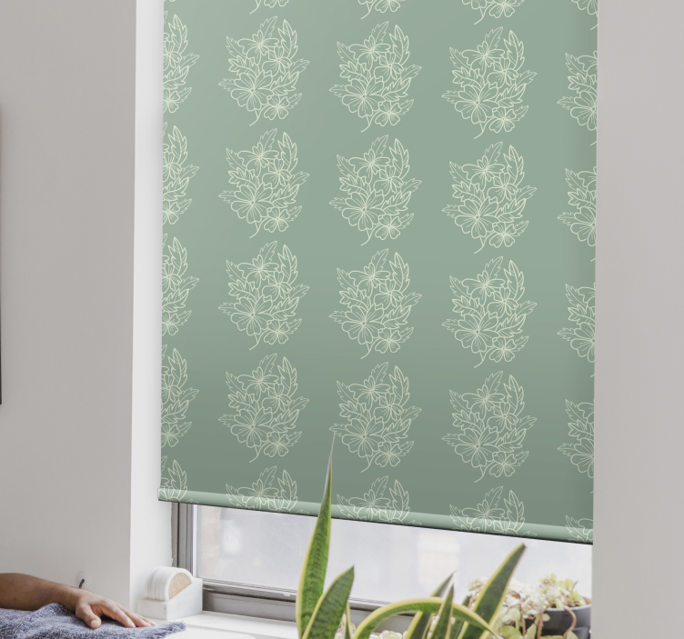 Rollo Fenster Blumen und Pflanzen florales blattmuster - TenStickers