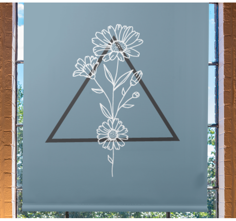 Rollo Fenster Blumen und Pflanzen elegantes dreiecksmotiv - TenStickers
