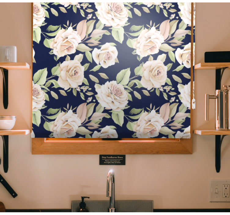 Rollo Fenster Blumen und Pflanzen florales rosenmuster - TenStickers