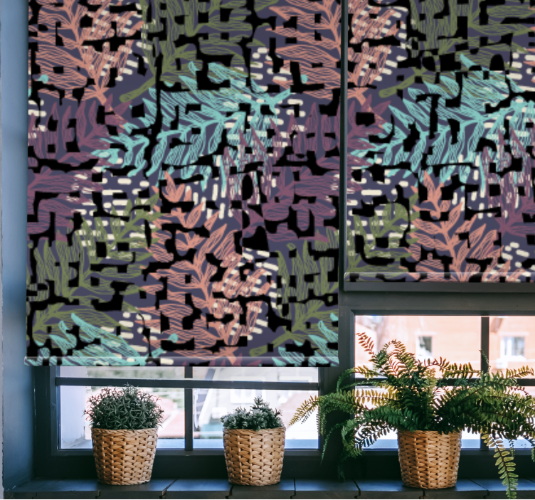 Rollo Fenster Blumen und Pflanzen laubmuster-design - TenStickers