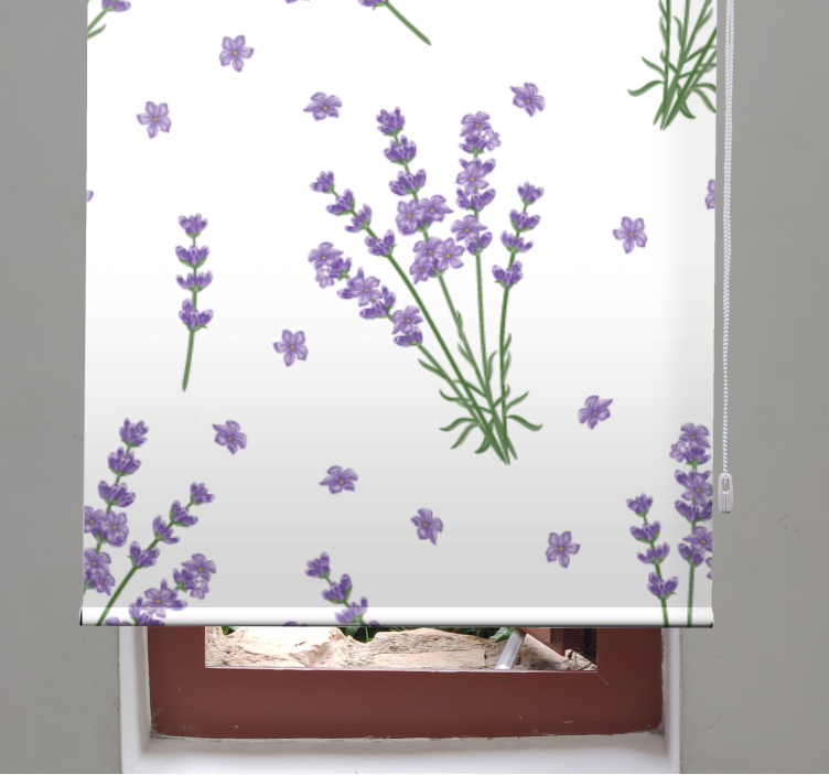 Rollo Fenster Blumen und Pflanzen lavendel schlichtes design - TenStickers