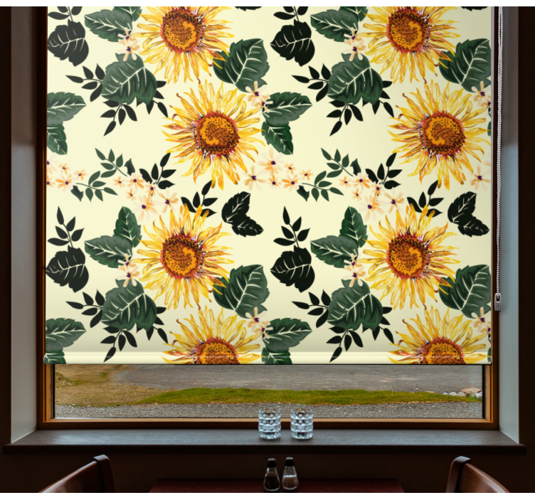 Rollo Fenster Blumen und Pflanzen sonnenblumen-blumenthema - TenStickers