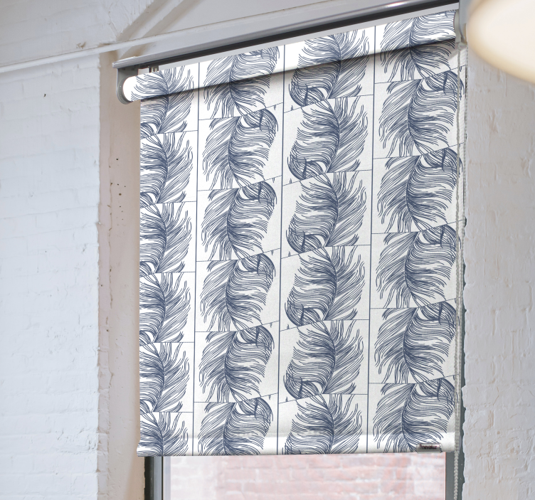 Rollo Fenster Blumen und Pflanzen stilisierte beige blätter - TenStickers
