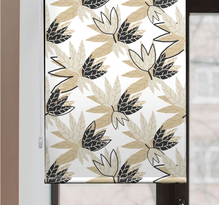 Rollo Fenster Blumen und Pflanzen stylisches blättermotiv - TenStickers