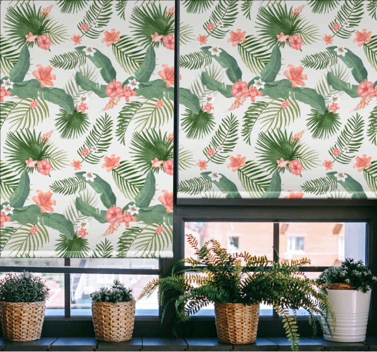 Rollo Fenster Blumen und Pflanzen tropisches grünes design - TenStickers