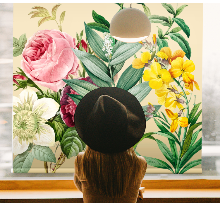 Rollo Fenster Blumen und Pflanzen üppiges blumenarrangement - TenStickers