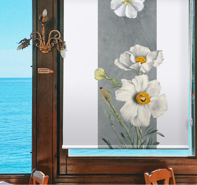 Rollo Fenster Blumen und Pflanzen weißer blumenstrauß - TenStickers