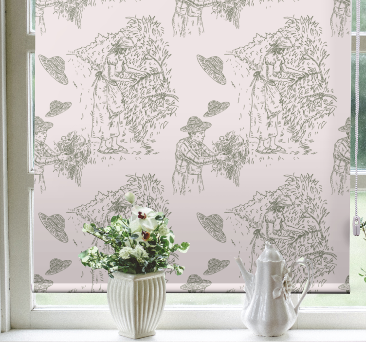 Rollo Fenster Elegant ernteszene vintage - TenStickers