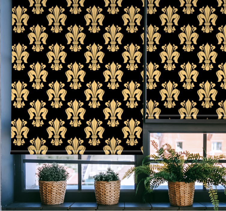 Rollo Fenster Elegant goldenes fleur-de-lis-muster - TenStickers