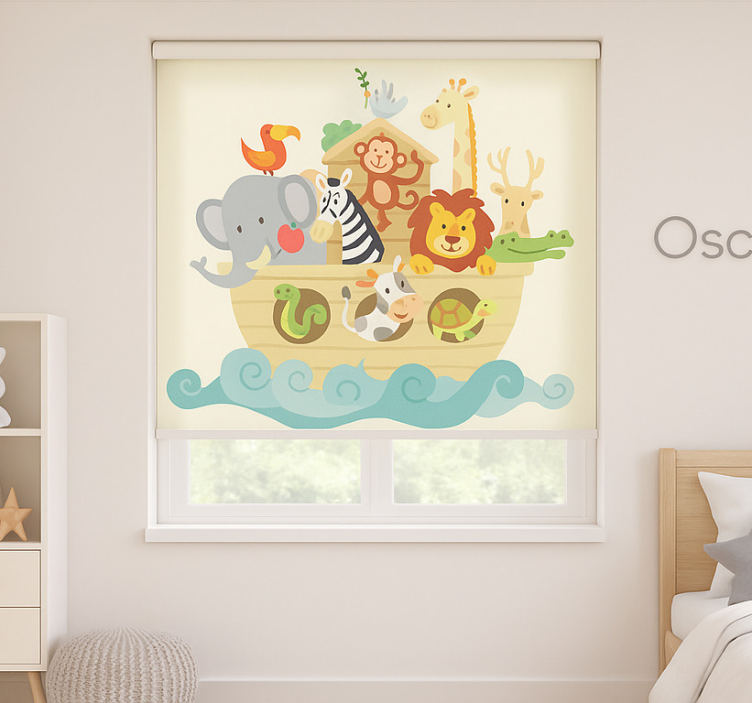 Rollo fenster kinderzimmer im noahs ark design - TenStickers