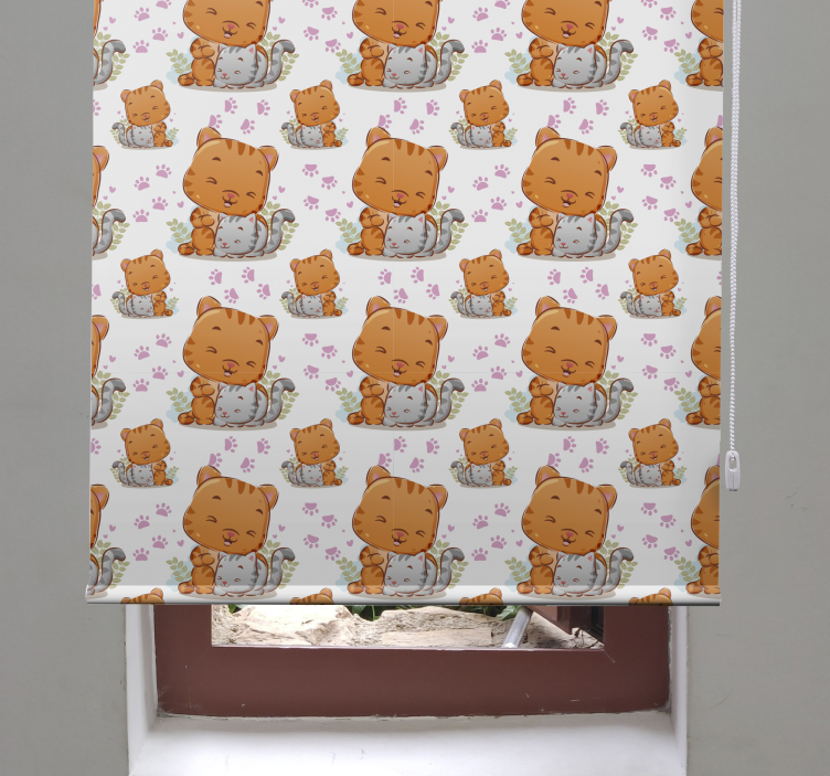 Rollo Fenster Kinderzimmer baby-katzen-muster - TenStickers
