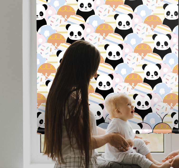 Rollo Fenster Kinderzimmer baby-panda-party - TenStickers