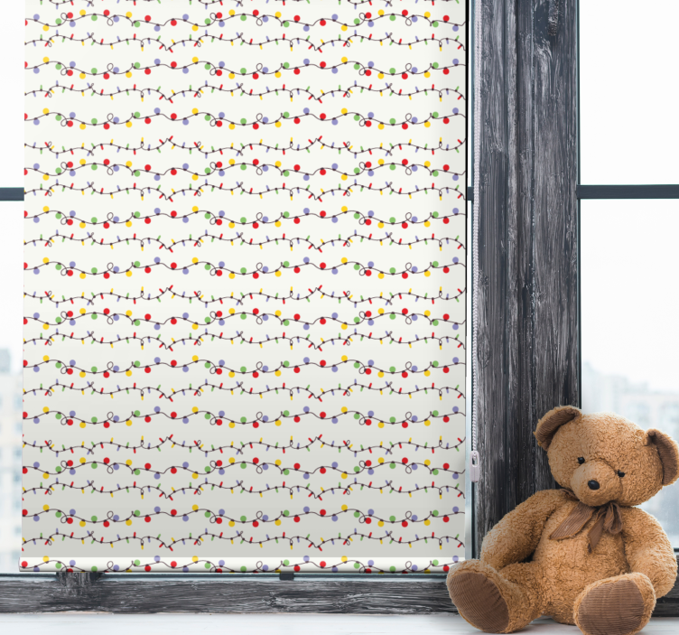 Rollo Fenster Kinderzimmer bunte lichterketten - TenStickers
